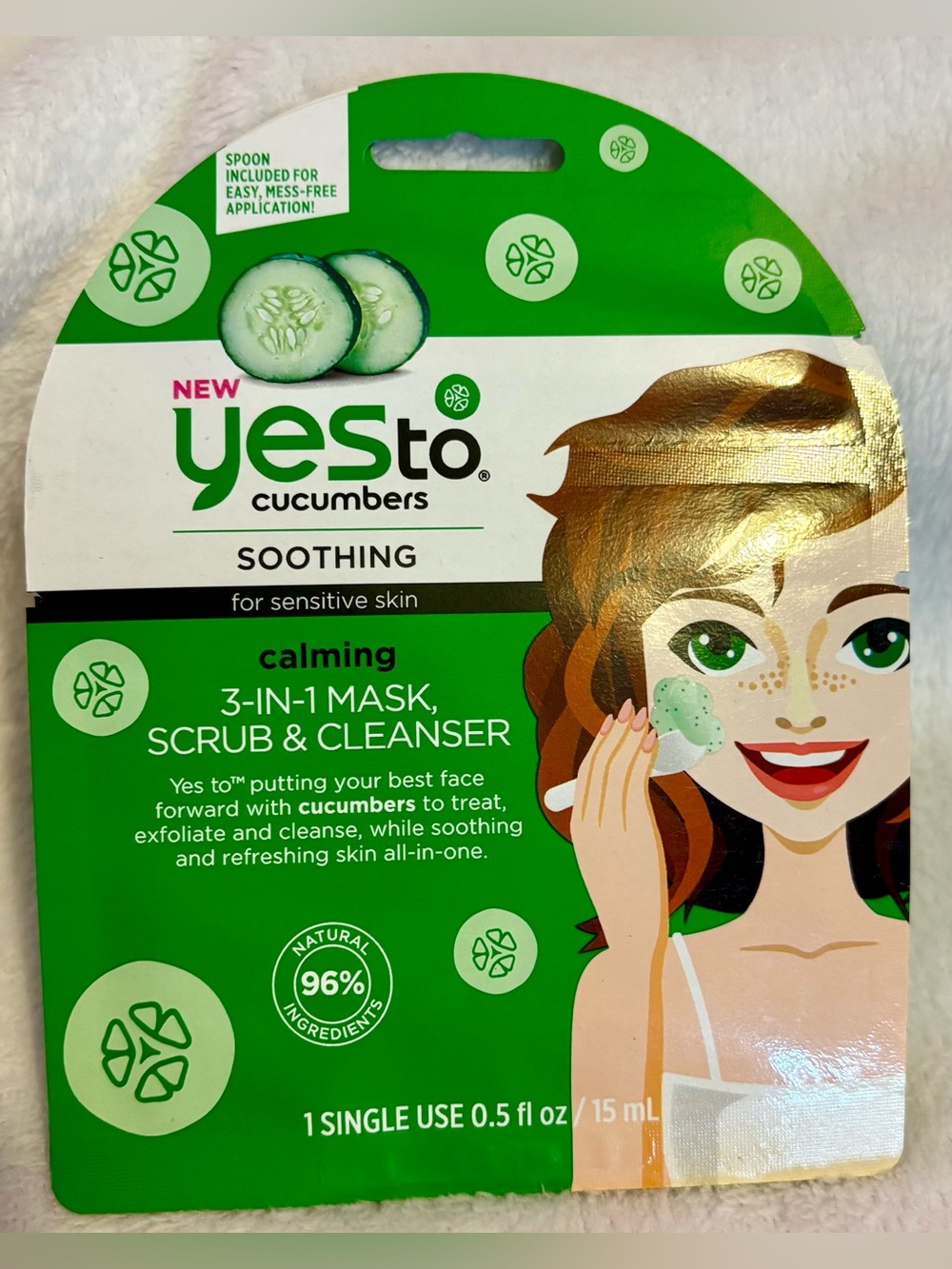Yes to Cucumbers Soothing 3-in-1 Mask, Scrub & Cleanser — Green